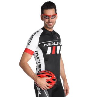 Maillot NALINI Firenze en rojo, negro y blanco para ciclistas que buscan estilo y comodidad