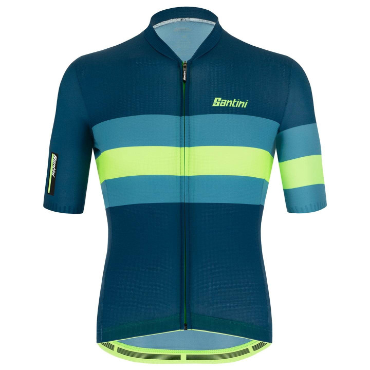 Maillot corto SANTINI Sleek Bengal azul: comodidad y estilo para ciclistas