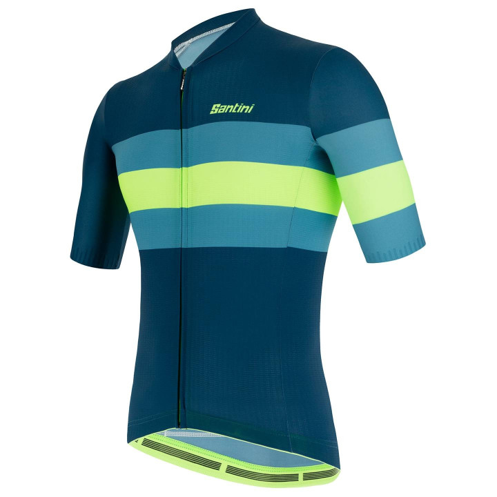 Maillot corto SANTINI Sleek Bengal azul: comodidad y estilo para ciclistas