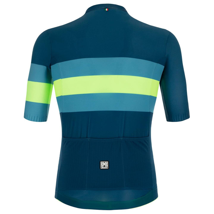 Maillot corto SANTINI Sleek Bengal azul: comodidad y estilo para ciclistas