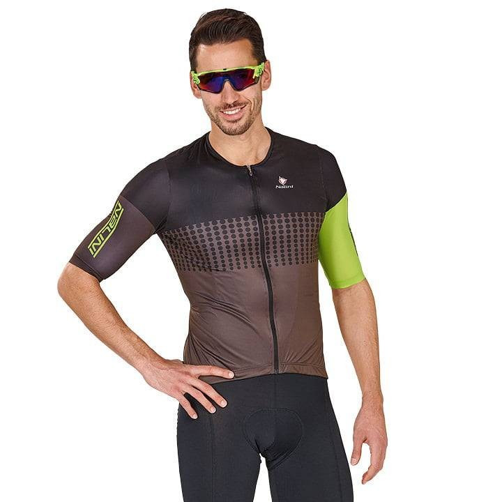 Maillot corto NALINI Velodromo en verde y antracita para ciclistas que buscan estilo y comodidad