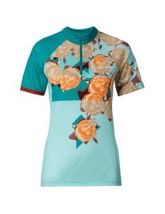 Maillot de ciclismo corto para mujer Tomaly en turquesa, comodidad y estilo en cada ruta 2