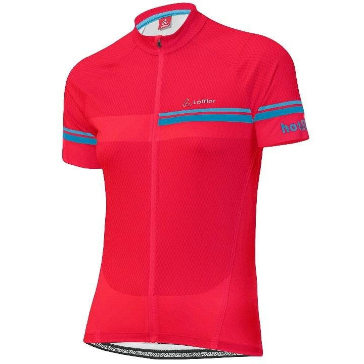 Maillot corto mujer LÖFFLER Hotbond rojo para pedalear con estilo y comodidad