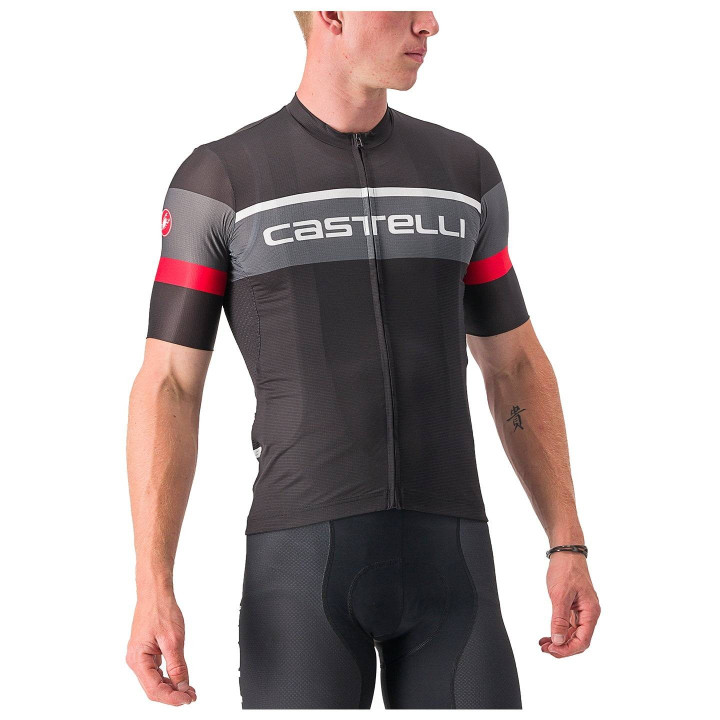 Maillot corto Castelli Scorpione 3 en negro y gris para ciclistas exigentes