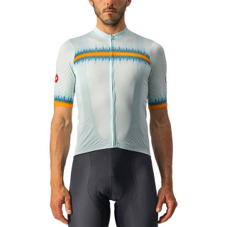 Maillot corto Castelli Grimpeur azul claro: comodidad y estilo para tus rutas