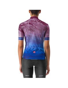 Maillot corto para mujer en marmo fucsia y azul de CASTELLI, comodidad y estilo en cada pedaleo 2