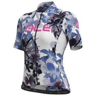 Maillot corto para mujer ALÉ Bouquet blanco: estilo y comodidad en cada pedaleo