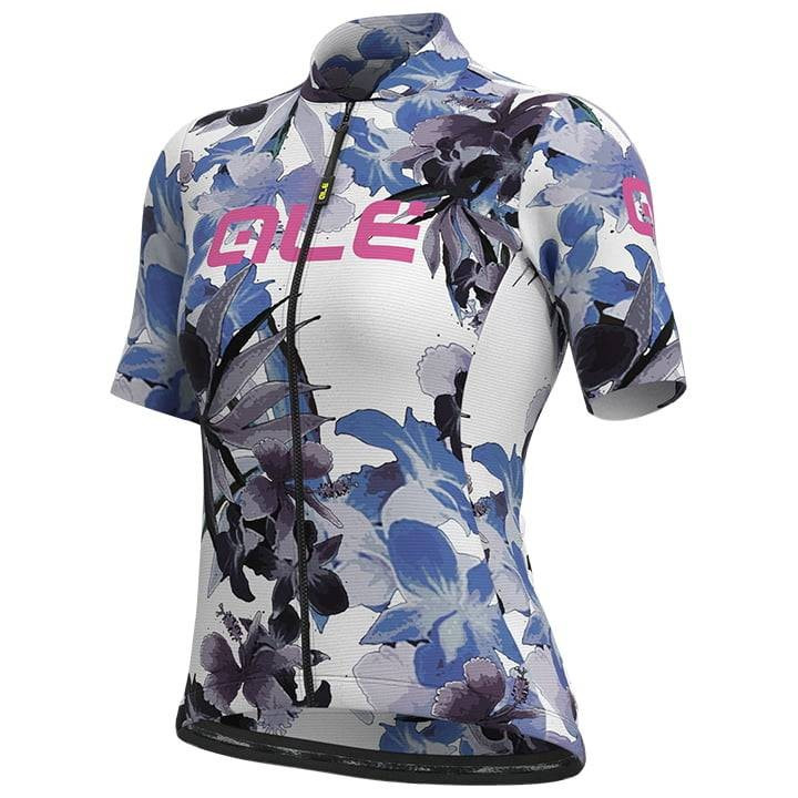 Maillot corto para mujer ALÉ Bouquet blanco: estilo y comodidad en cada pedaleo