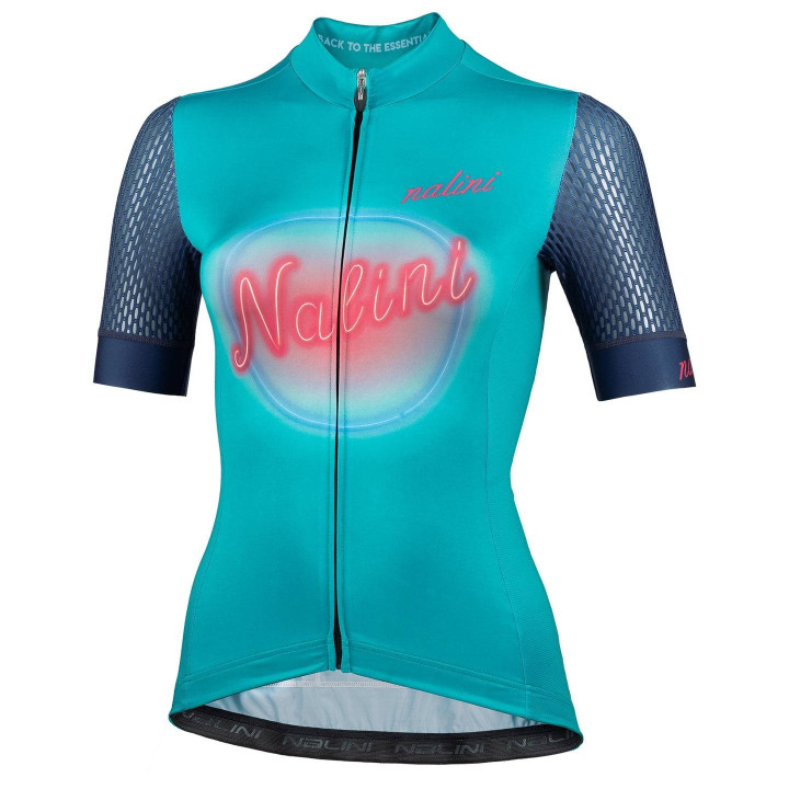 Maillot de ciclismo corto para mujer NALINI Hollywood en turquesa, comodidad y estilo para tus rutas