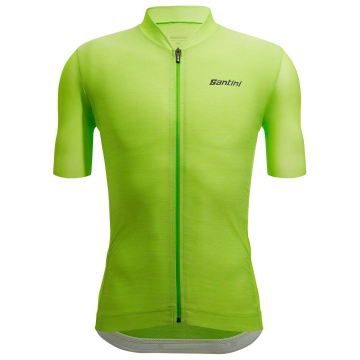 Maillot corto SANTINI verde neón, comodidad y estilo para ciclistas