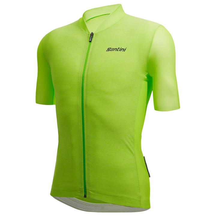 Maillot corto SANTINI verde neón, comodidad y estilo para ciclistas