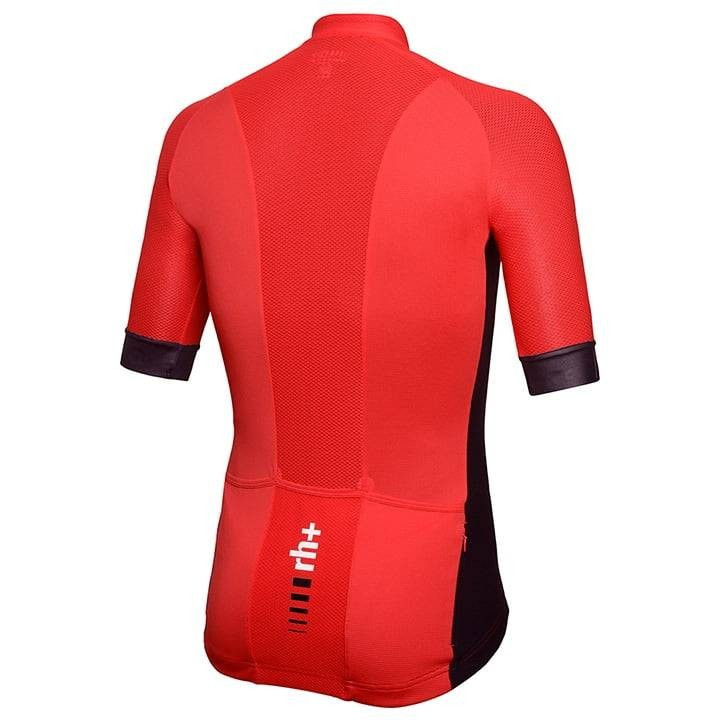 Maillot corto RH+ Watt en rojo y negro para ciclistas exigentes