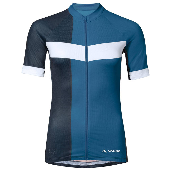 Maillot de Ciclismo Corto para Mujer VAUDE en Azul Oscuro y Blanco