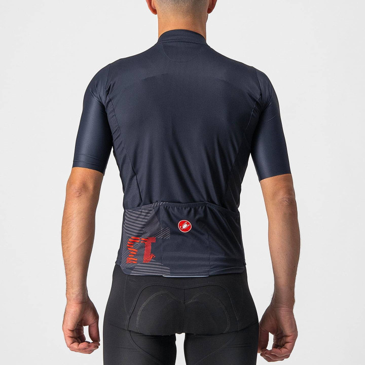 Maillot corto CASTELLI 13 Screen en rojo y azul oscuro para ciclistas que buscan comodidad y estilo