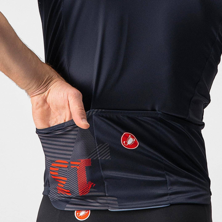 Maillot corto CASTELLI 13 Screen en rojo y azul oscuro para ciclistas que buscan comodidad y estilo