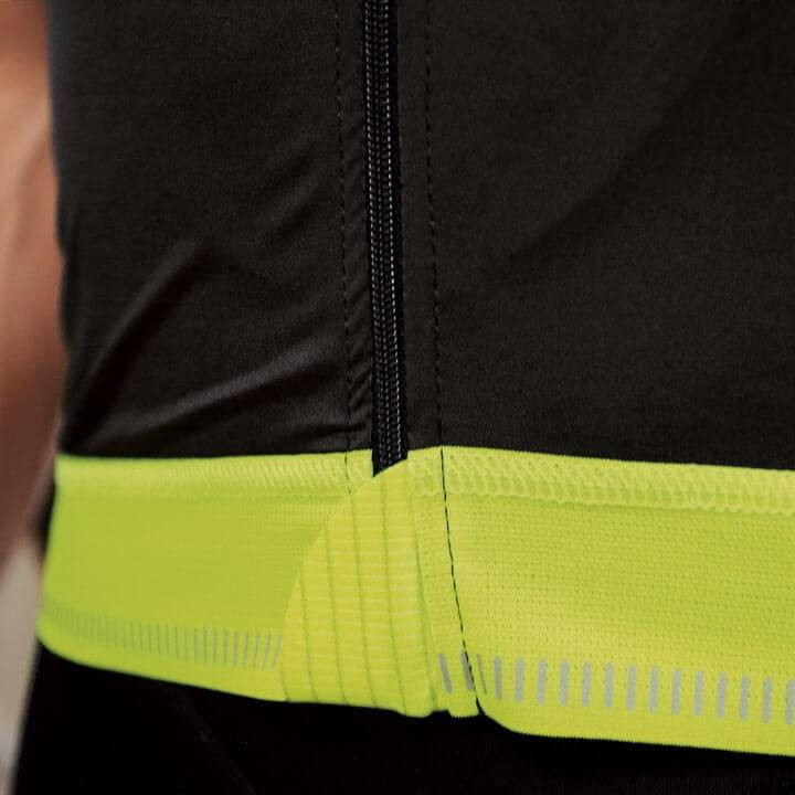 Maillot de ciclismo BOBTEAM Scatto negro y amarillo neón, comodidad y estilo para tus rutas