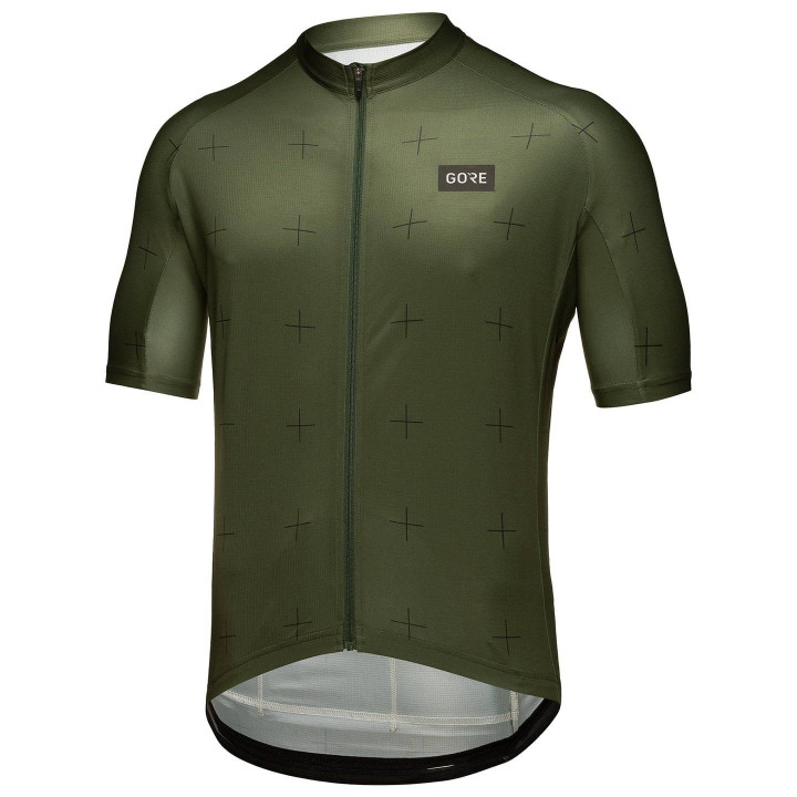 Maillot corto GORE WEAR Daily en negro y oliva, ideal para ciclistas