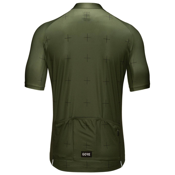 Maillot corto GORE WEAR Daily en negro y oliva, ideal para ciclistas