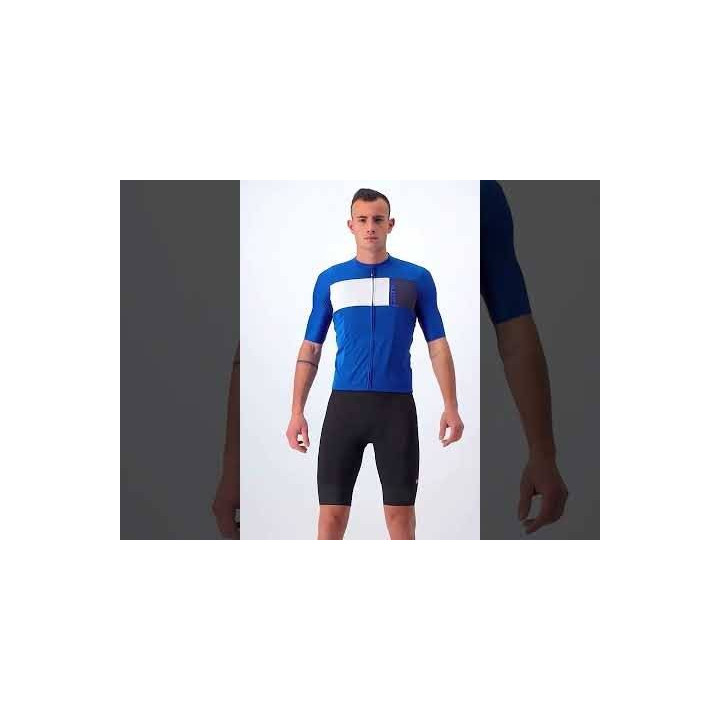 Maillot Prologo 7 en azul y blanco de CASTELLI, ideal para ciclistas exigentes