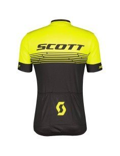 Maillot SCOTT RC Team 20 amarillo y negro: estilo y comodidad para tus rutas en bici 2