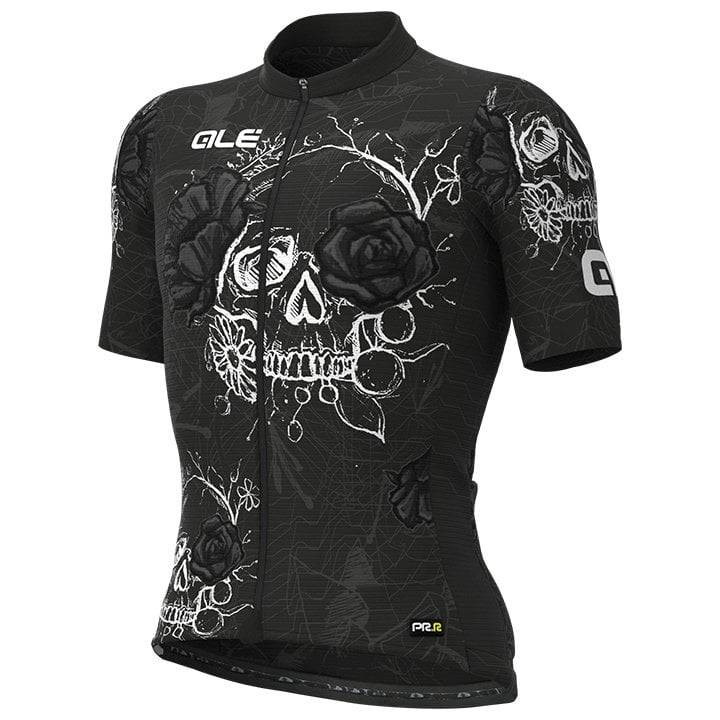 Maillot corto ALÉ Skull negro: estilo y frescura para tus rutas en bici
