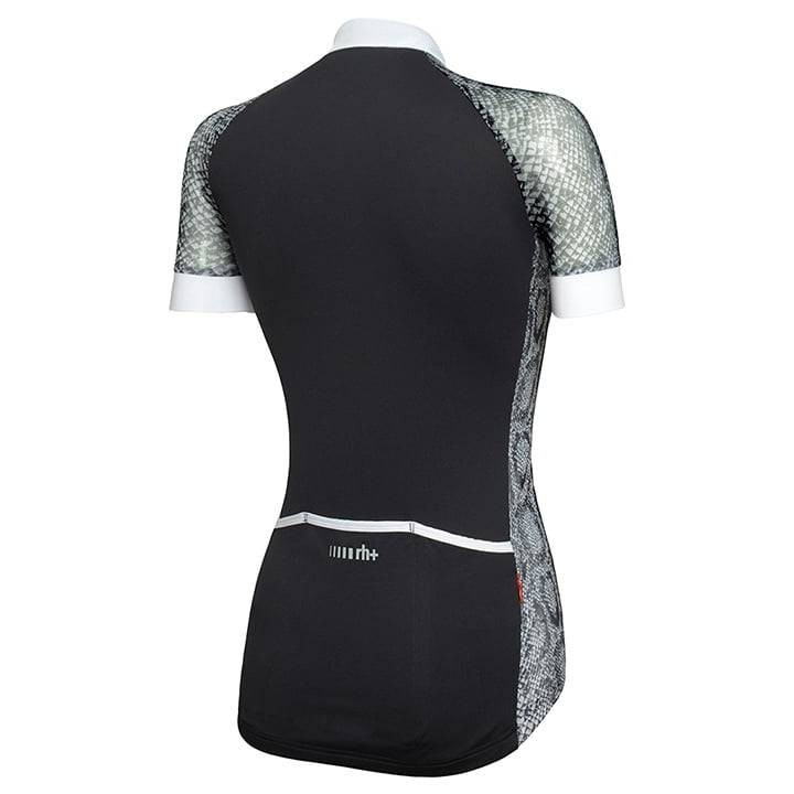 Maillot corto para mujer RH+ Elite en negro y blanco, ideal para ciclistas