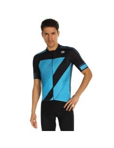 Maillot Bodyfit Pro X azul y negro de Sportful para ciclistas que buscan comodidad y estilo
