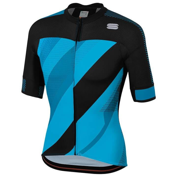 Maillot Bodyfit Pro X azul y negro de Sportful para ciclistas que buscan comodidad y estilo