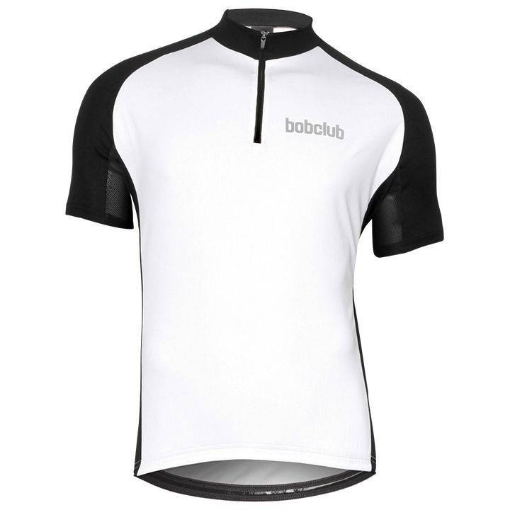 Maillot de ciclismo BOBCLUB en negro y blanco, comodidad y estilo para tus rutas