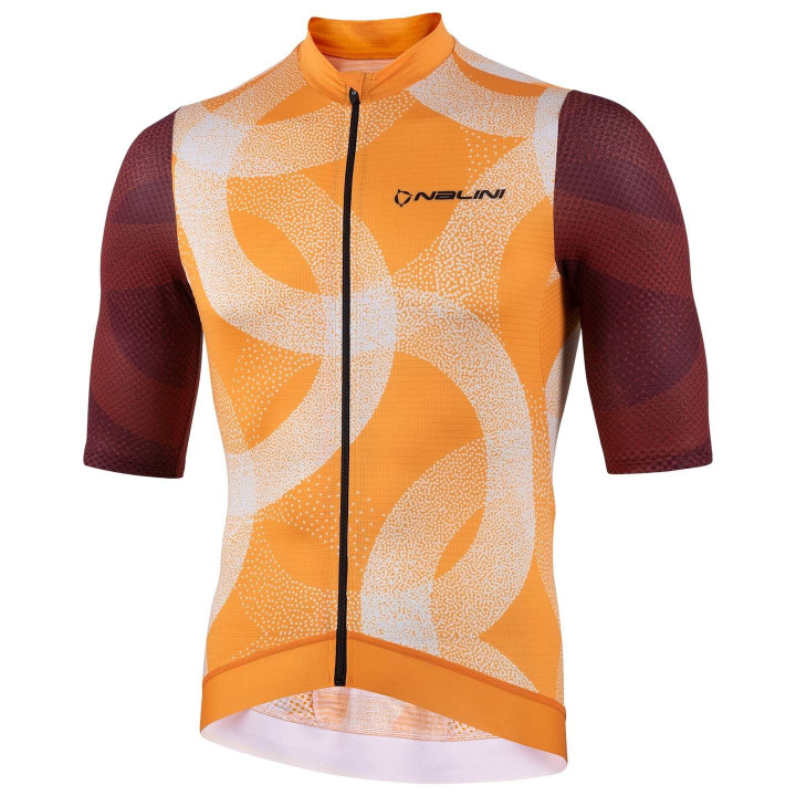 Maillot corto NALINI Minnesota naranja y rojo: estilo y comodidad para ciclistas