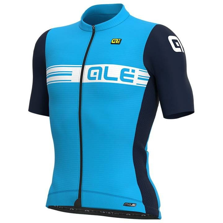 Maillot de ciclismo ALÉ Logo Summer azul y negro para un verano fresco y cómodo
