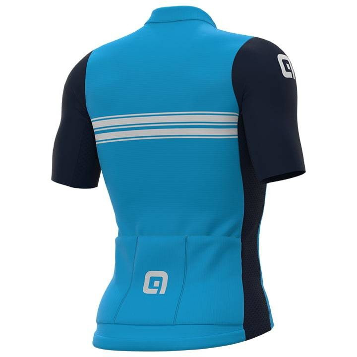 Maillot de ciclismo ALÉ Logo Summer azul y negro para un verano fresco y cómodo