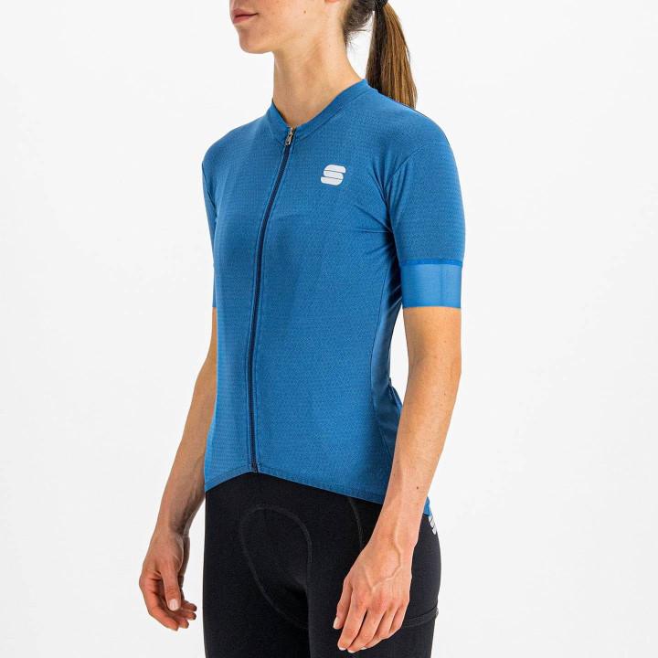 Maillot corto mujer Sportful azul: estilo y comodidad para tus rutas en bici