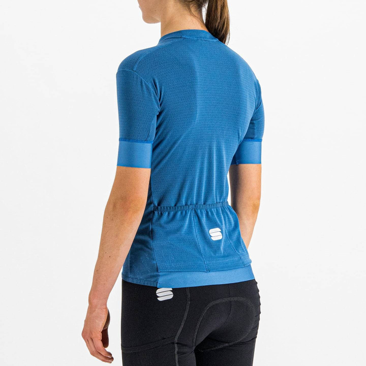 Maillot corto mujer Sportful azul: estilo y comodidad para tus rutas en bici