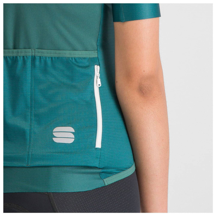 Maillot de ciclismo corto para mujer SPORTFUL SRK en verde, comodidad y estilo en tus rutas