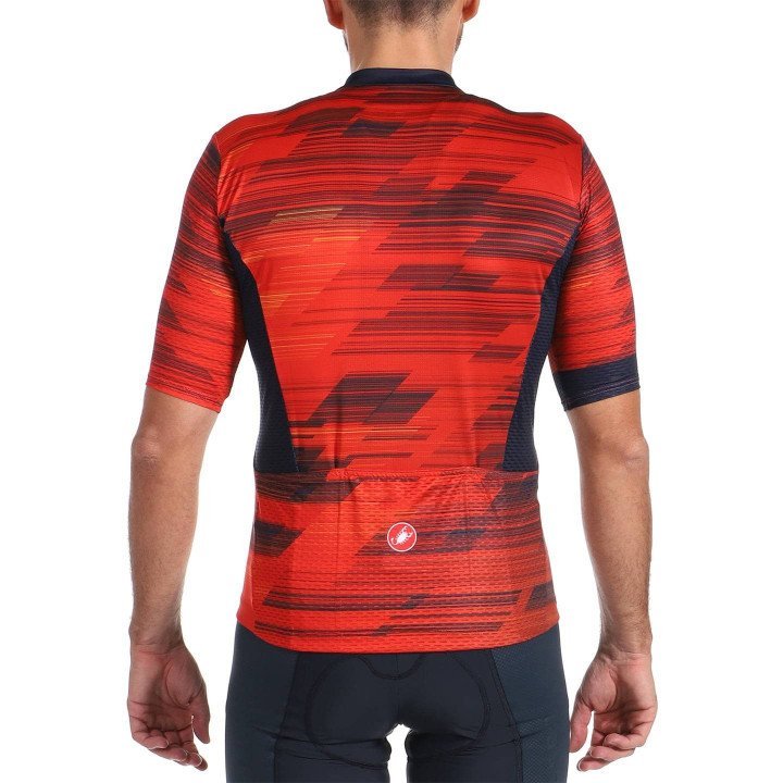 Maillot corto CASTELLI Rapido 2 rojo y azul, perfecto para tus rutas en bici