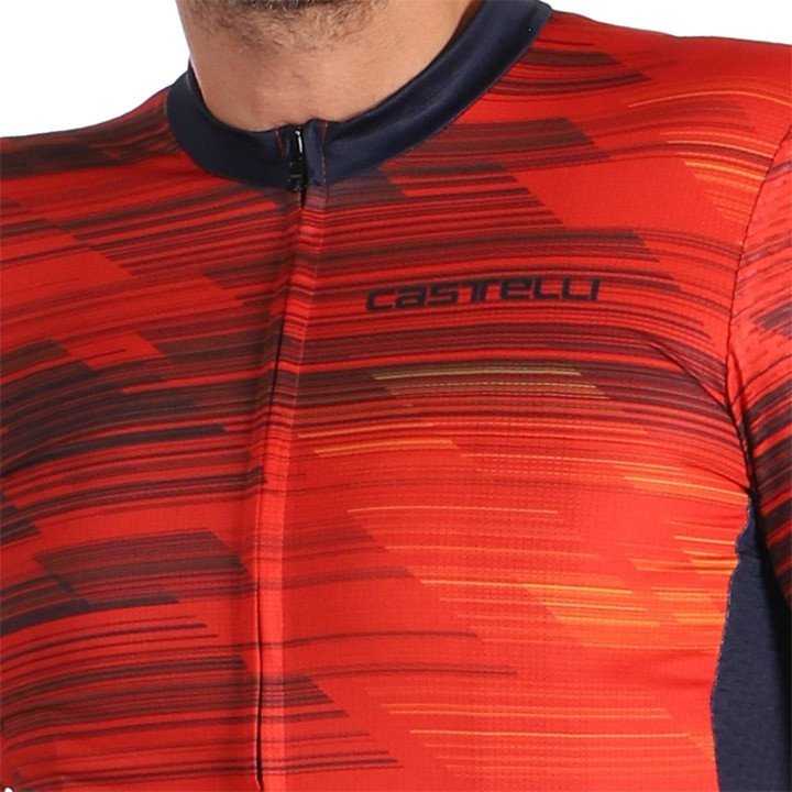 Maillot corto CASTELLI Rapido 2 rojo y azul, perfecto para tus rutas en bici