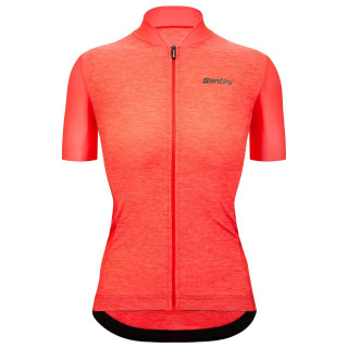 Maillot de ciclismo mujer SANTINI en coral neón: estilo y comodidad para pedalear