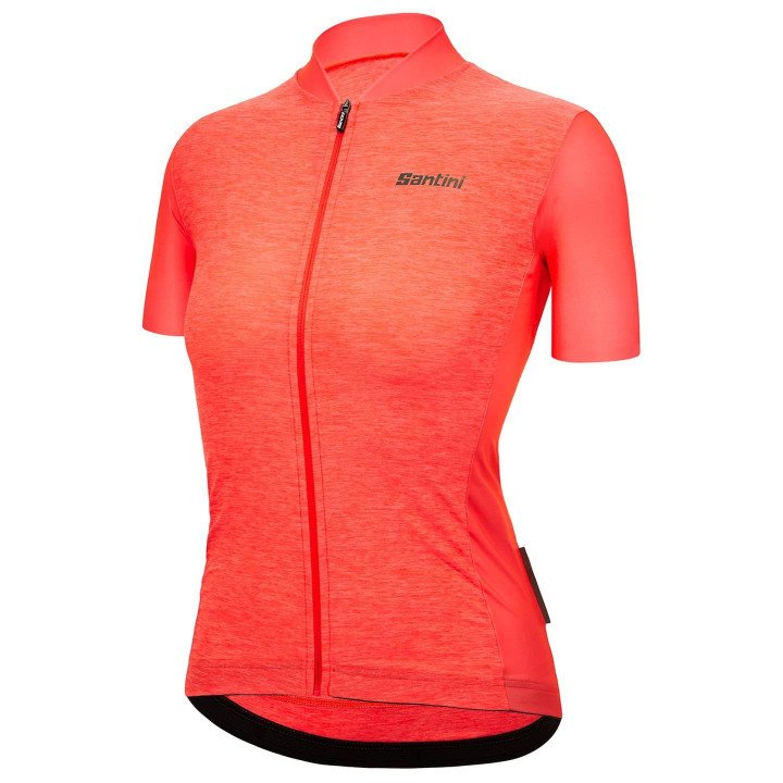 Maillot de ciclismo mujer SANTINI en coral neón: estilo y comodidad para pedalear