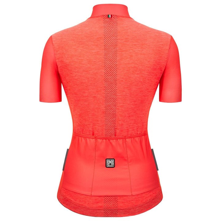 Maillot de ciclismo mujer SANTINI en coral neón: estilo y comodidad para pedalear