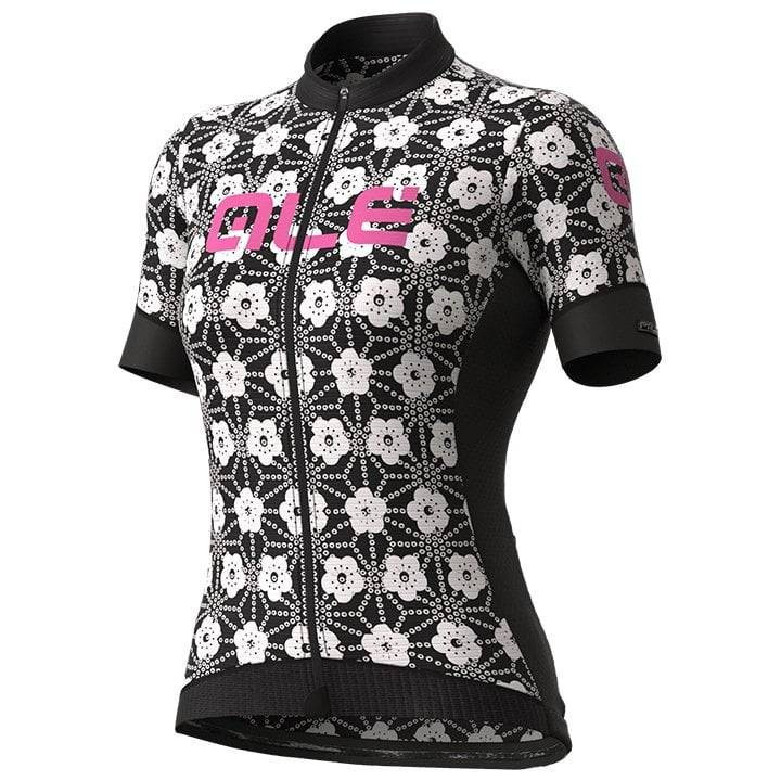 Maillot corto mujer ALÉ Garda en negro y blanco, comodidad y estilo para tus rutas