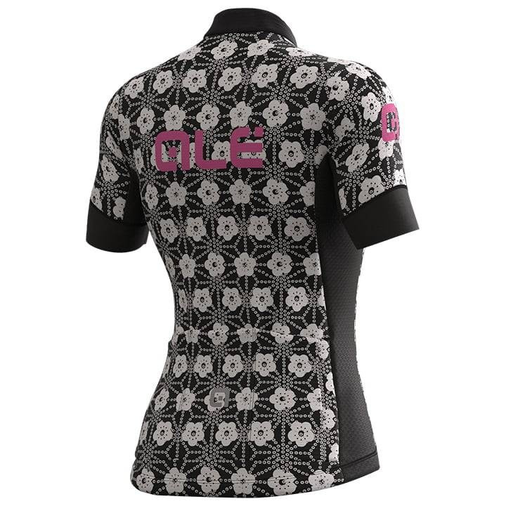 Maillot corto mujer ALÉ Garda en negro y blanco, comodidad y estilo para tus rutas