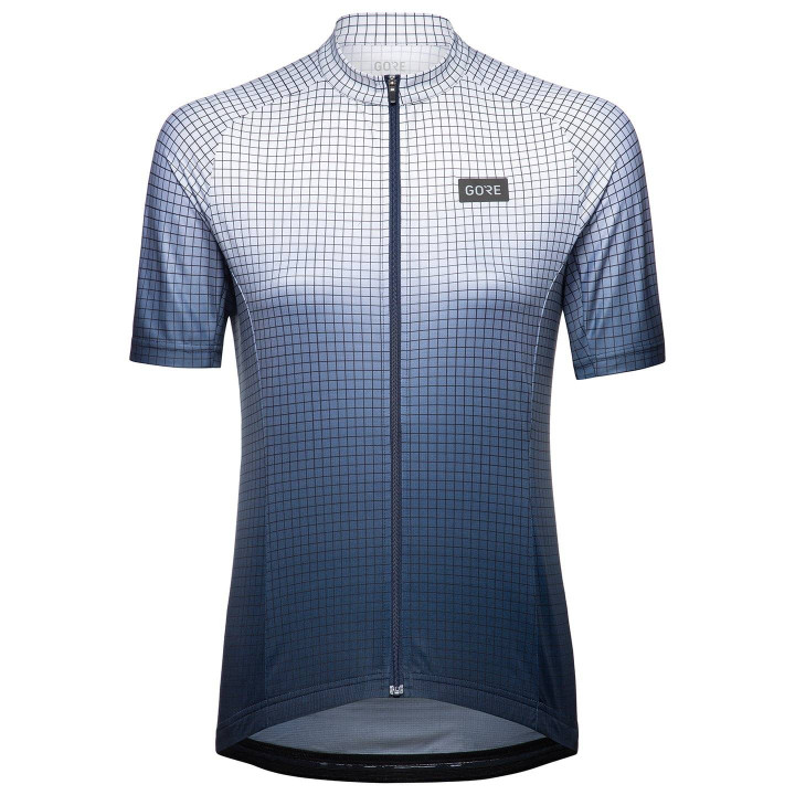 Maillot corto para mujer Grid Fade en azul oscuro y blanco de GORE WEAR, ideal para ciclistas