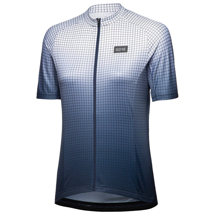 Maillot corto para mujer Grid Fade en azul oscuro y blanco de GORE WEAR, ideal para ciclistas