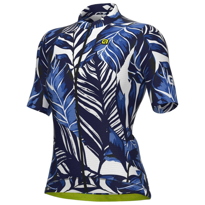 Maillot de ciclismo corto para mujer ALÉ Leaf azul, comodidad y estilo en cada ruta
