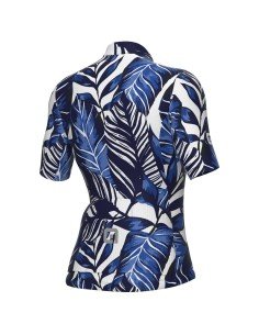 Maillot de ciclismo corto para mujer ALÉ Leaf azul, comodidad y estilo en cada ruta 2