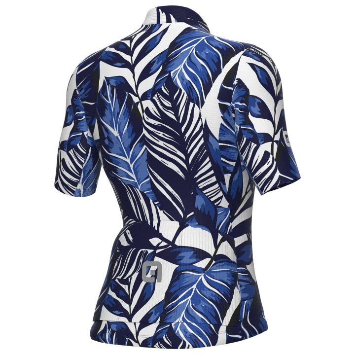 Maillot de ciclismo corto para mujer ALÉ Leaf azul, comodidad y estilo en cada ruta