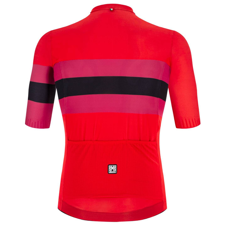 Maillot corto SANTINI Sleek Bengal rojo: estilo y comodidad para ciclistas