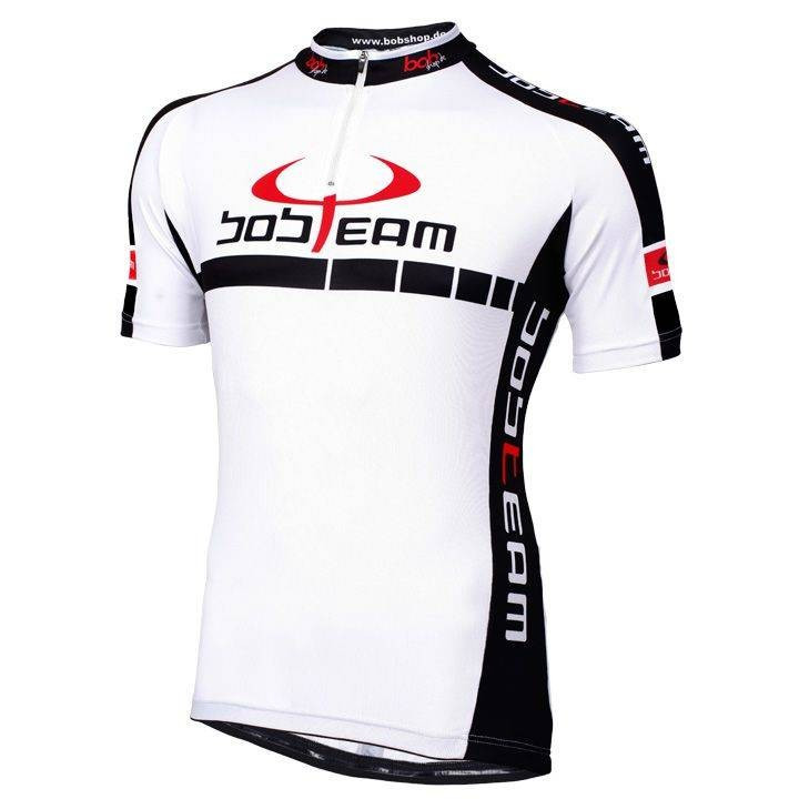Maillot BOBTEAM de ciclismo corto en negro y blanco para estar cómodo y fresco