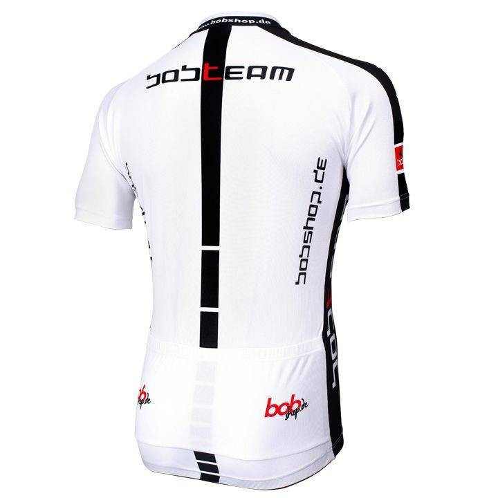 Maillot BOBTEAM de ciclismo corto en negro y blanco para estar cómodo y fresco